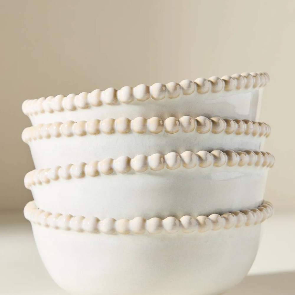 Anthropologie Lyon Portuguese Stoneware Bowl Set of 3